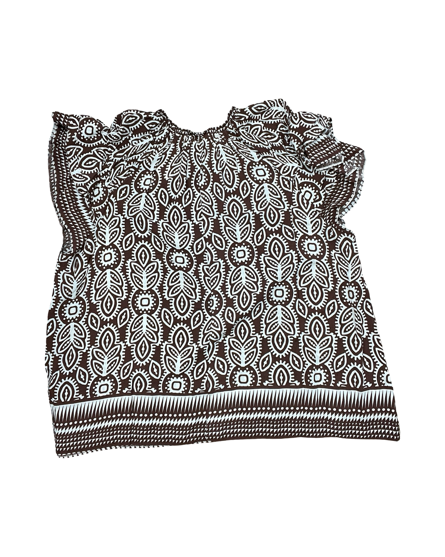 Top Ss By Rose And Olive In Brown & Tan, Size:3X