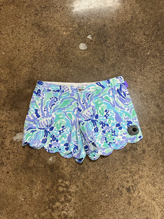 Shorts Designer By Lilly Pulitzer In Blue & Green, Size:10