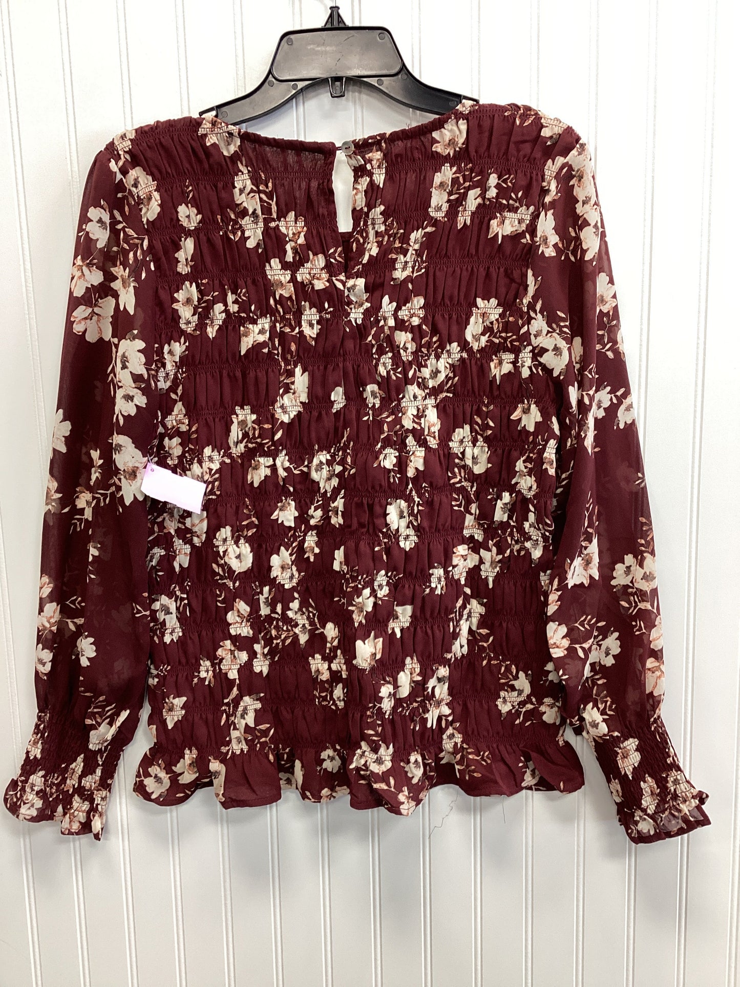 Top Ls By Maurices In Maroon, Size:L