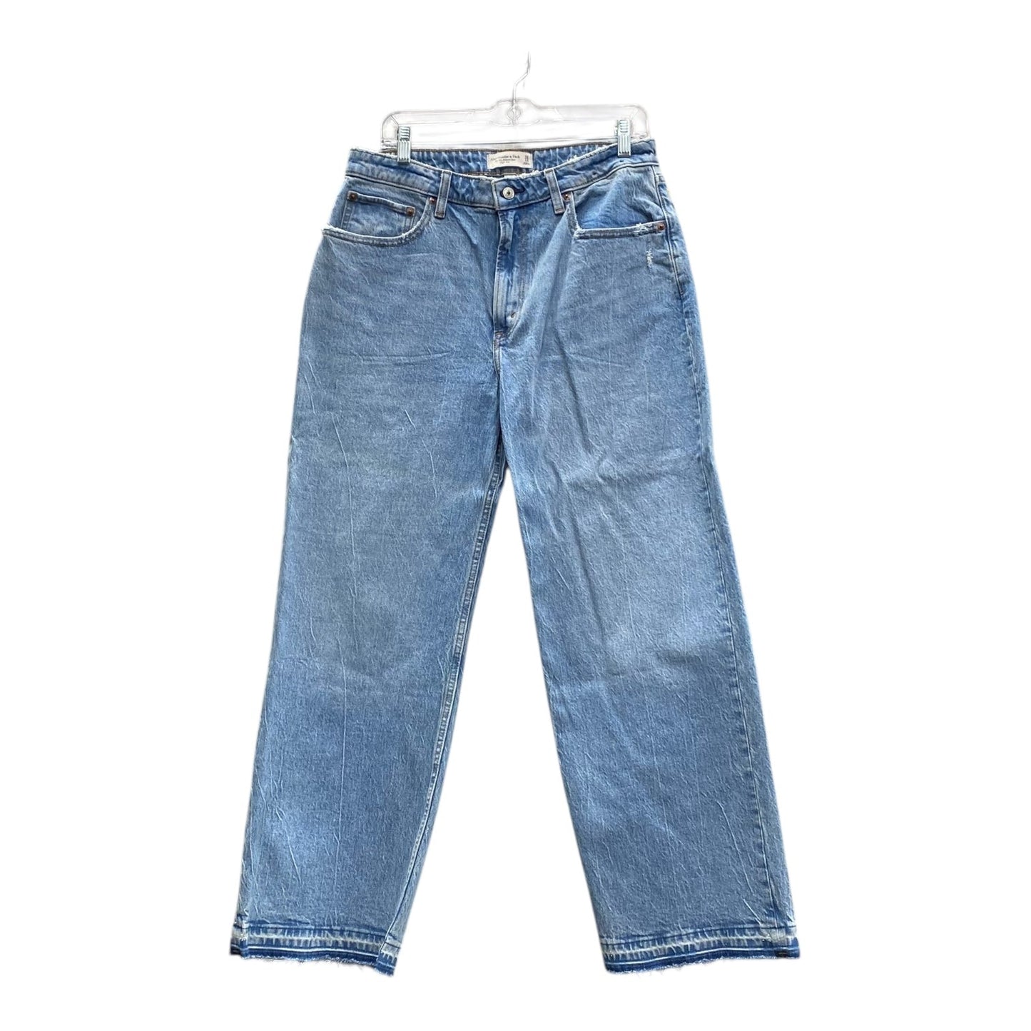 Jeans Wide Leg By Abercrombie And Fitch In Blue Denim, Size:12
