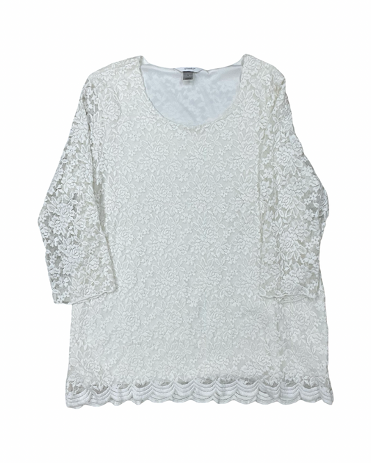 Top Ls By Cj Banks In Cream, Size:1X