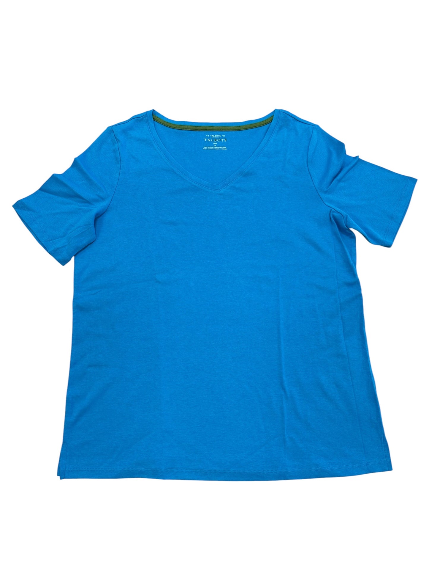 Top Ss Basic By Talbots In Blue, Size:1X