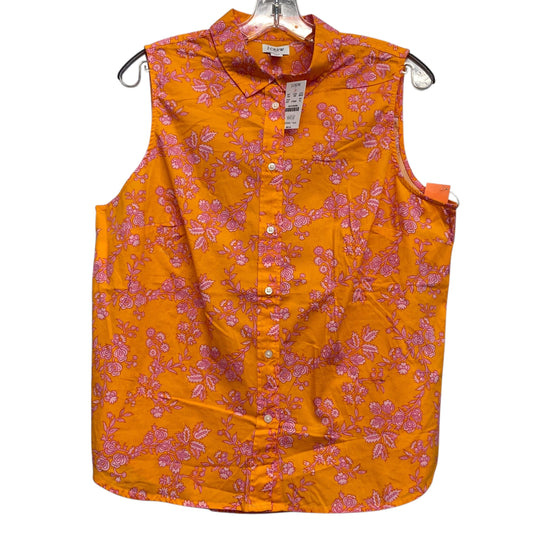 Top Sleeveless By J. Crew In Orange, Size:Xl