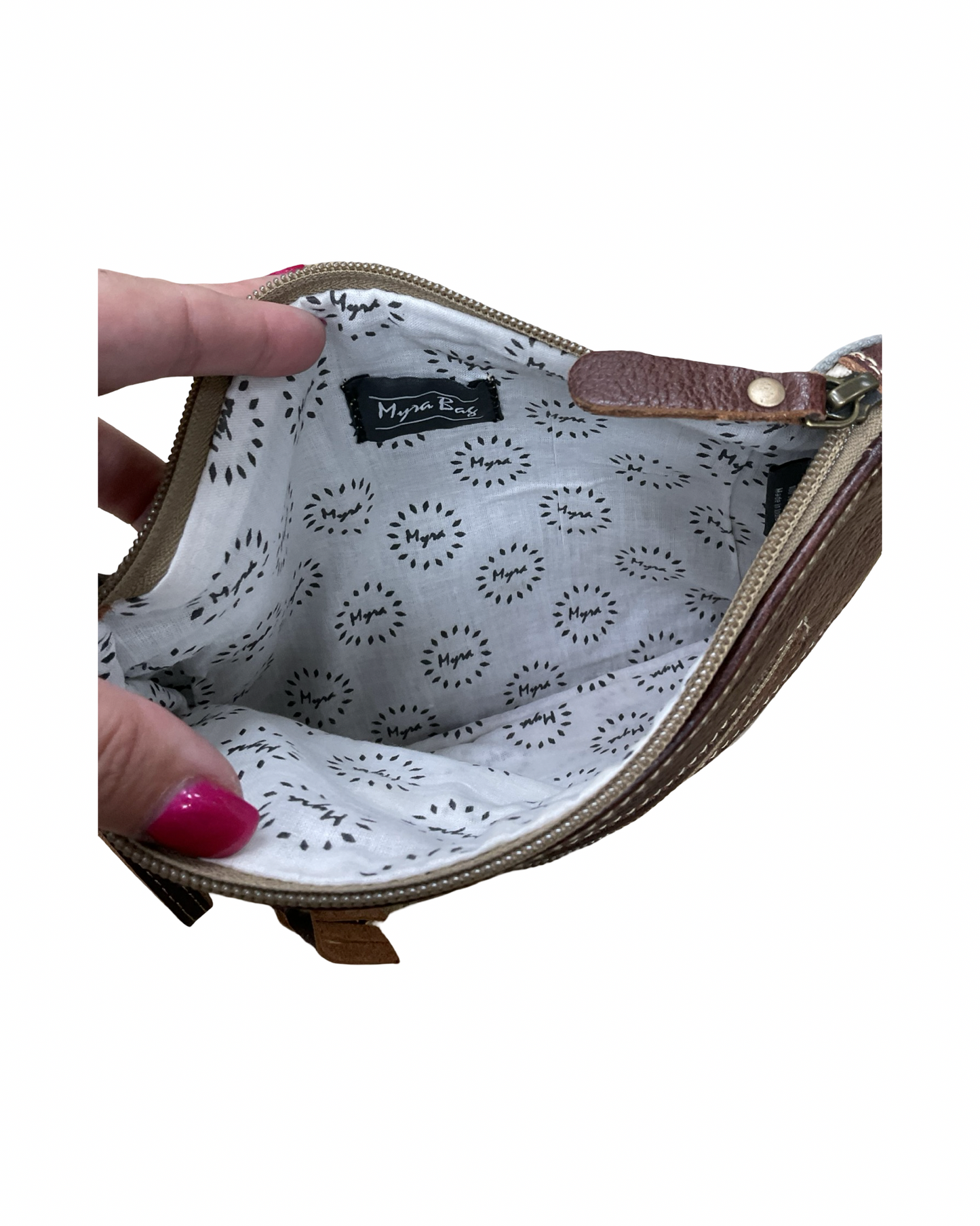Wristlet By Myra In Brown & Cream, Size:Small