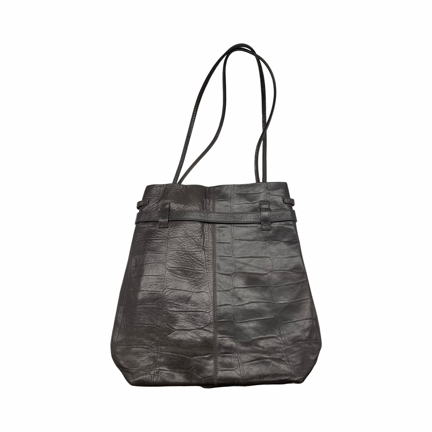 Handbag Leather By Clothes Mentor In Brown, Size:Medium