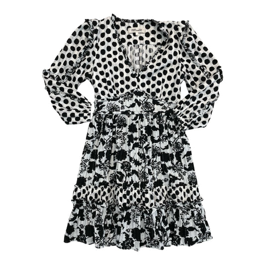 Dress Designer By Diane Von Furstenberg In Black & White, Size:8