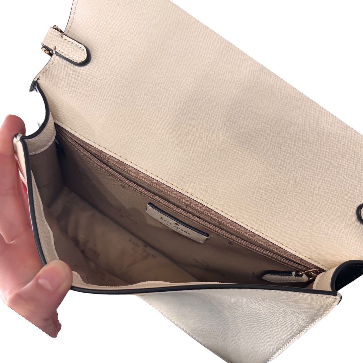 Crossbody Designer By Kate Spade In Black & Tan, Size:Small