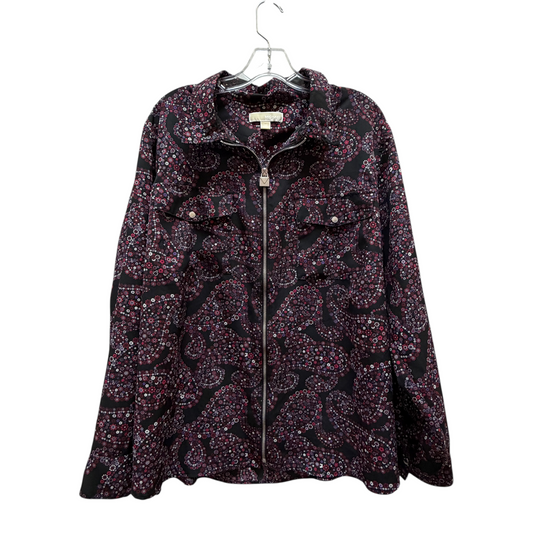 Top Ls By Michael By Michael Kors In Black & Red, Size:3X