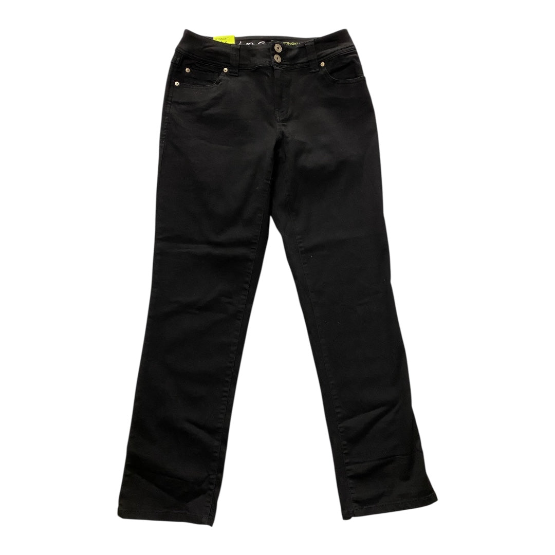 Jeans Straight By Inc In Black Denim, Size:4