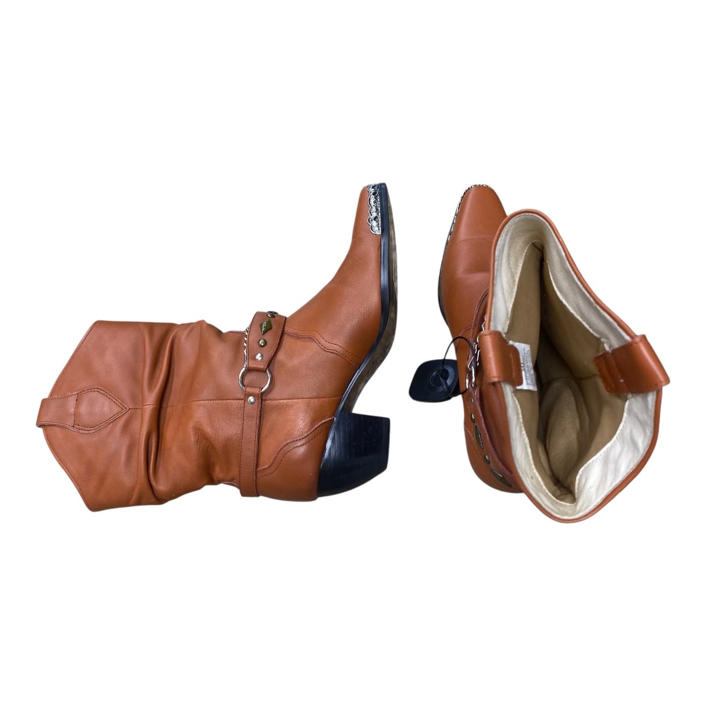 Boots Mid-Calf Heels By Dingo In Brown, Size:8