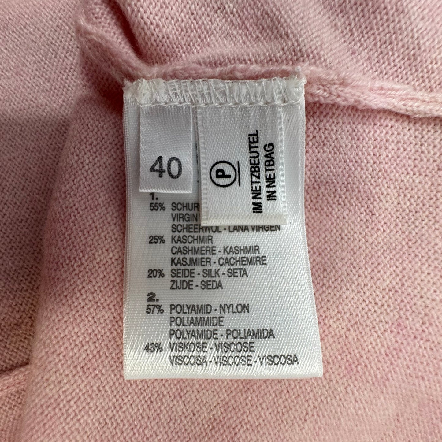 Wool, Cashmere, Silk Blend Sleeveless Sweater Designer By Escada In Pink, Size: 10
