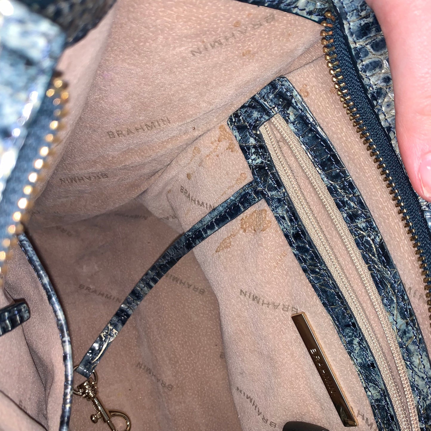 Handbag Designer By Brahmin, Size: Large