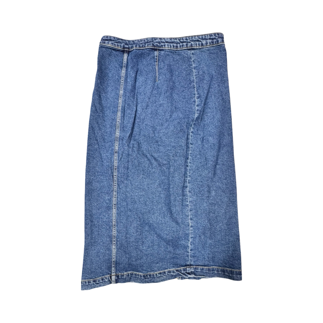 Skirt Maxi By Free People In Blue Denim, Size:12