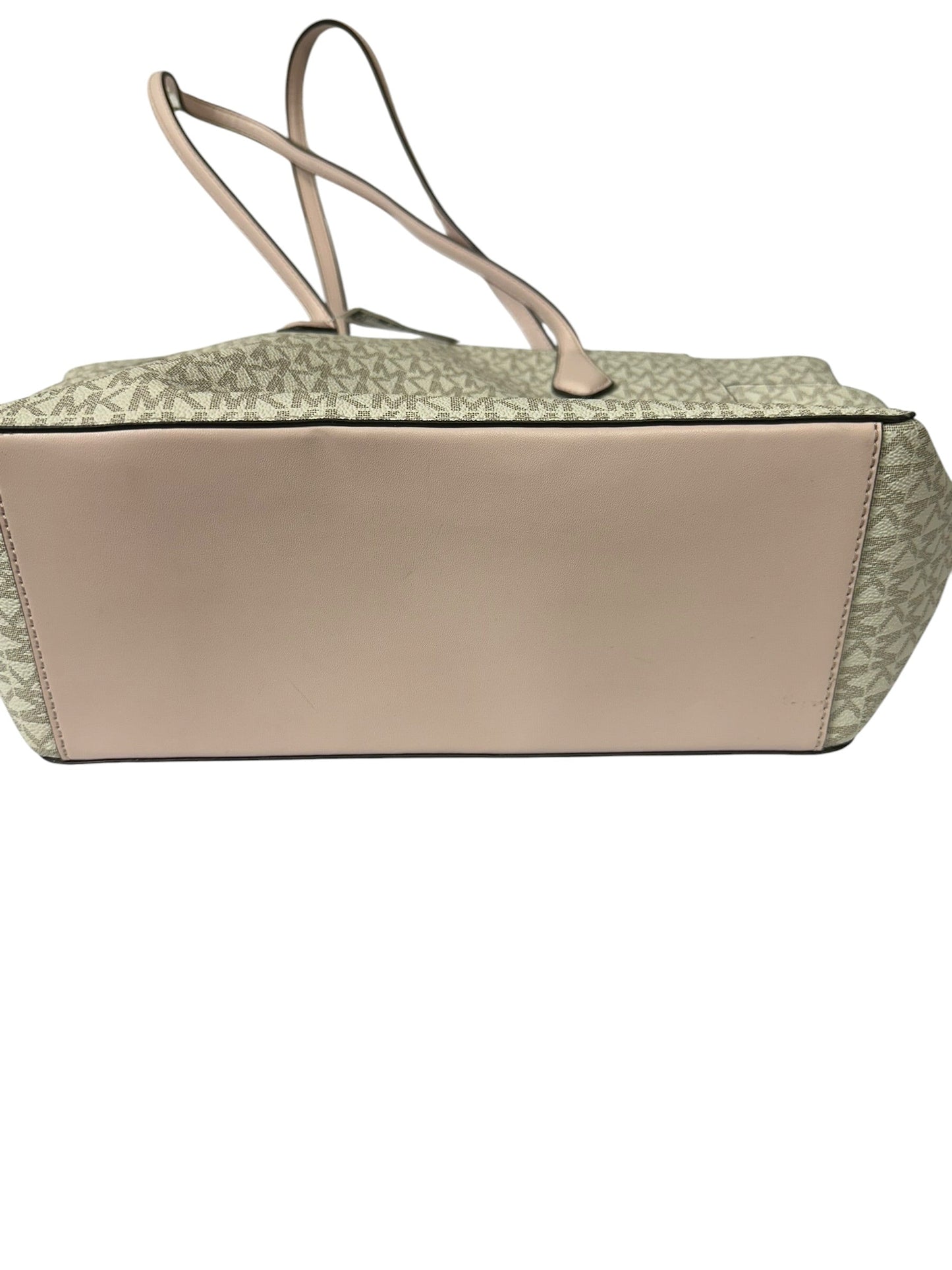 Handbag Designer By Michael Kors In Cream & Pink, Size:Medium