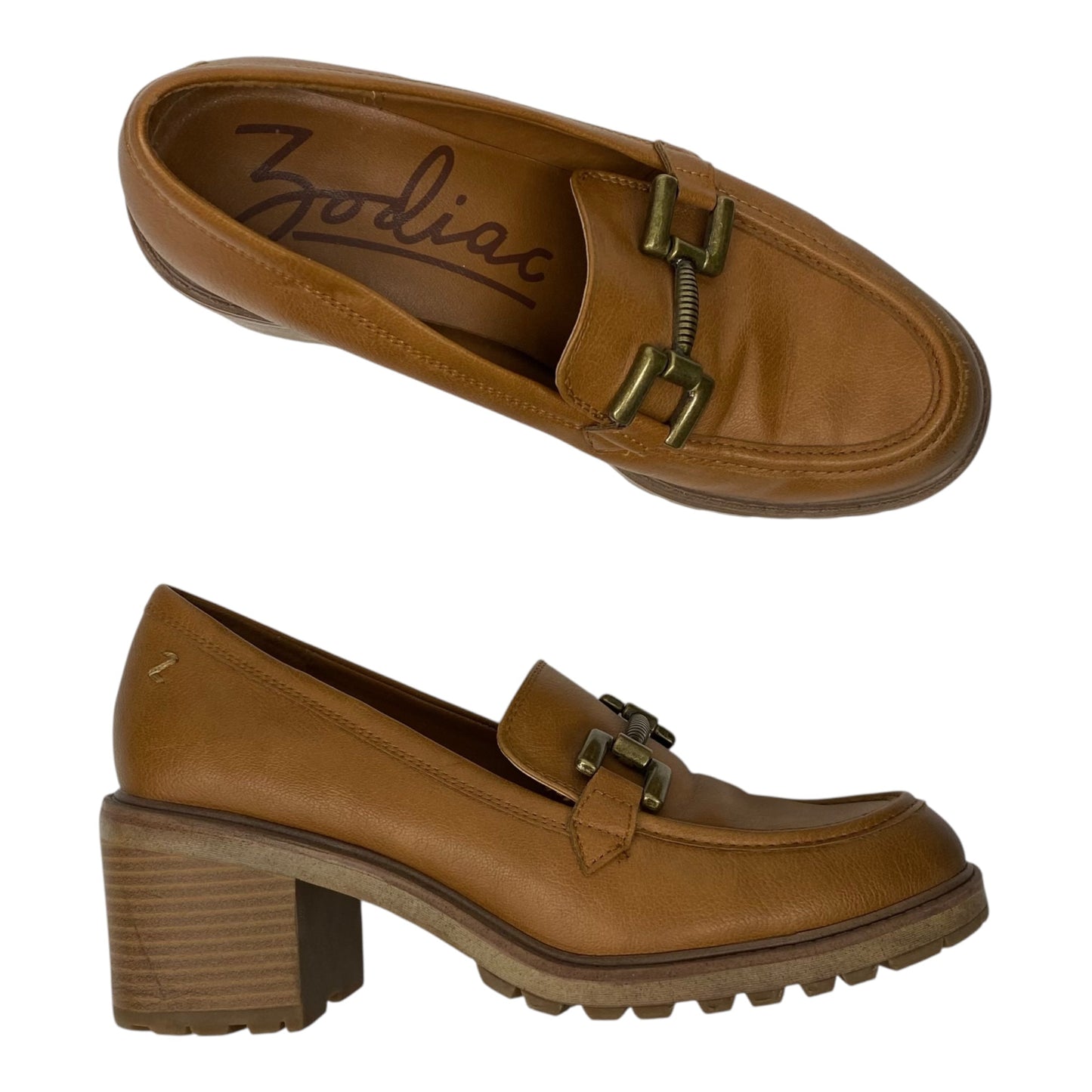 Shoes Heels Block By Zodiac In Brown, Size:8.5