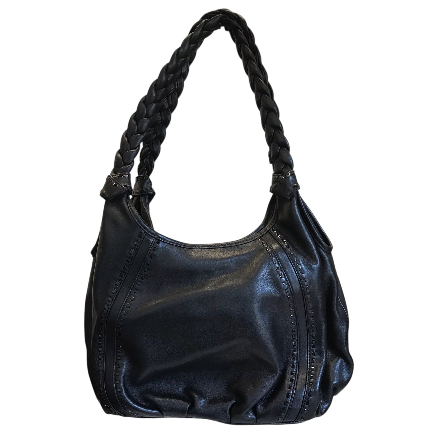 Handbag Leather By Brighton In Black, Size:Medium
