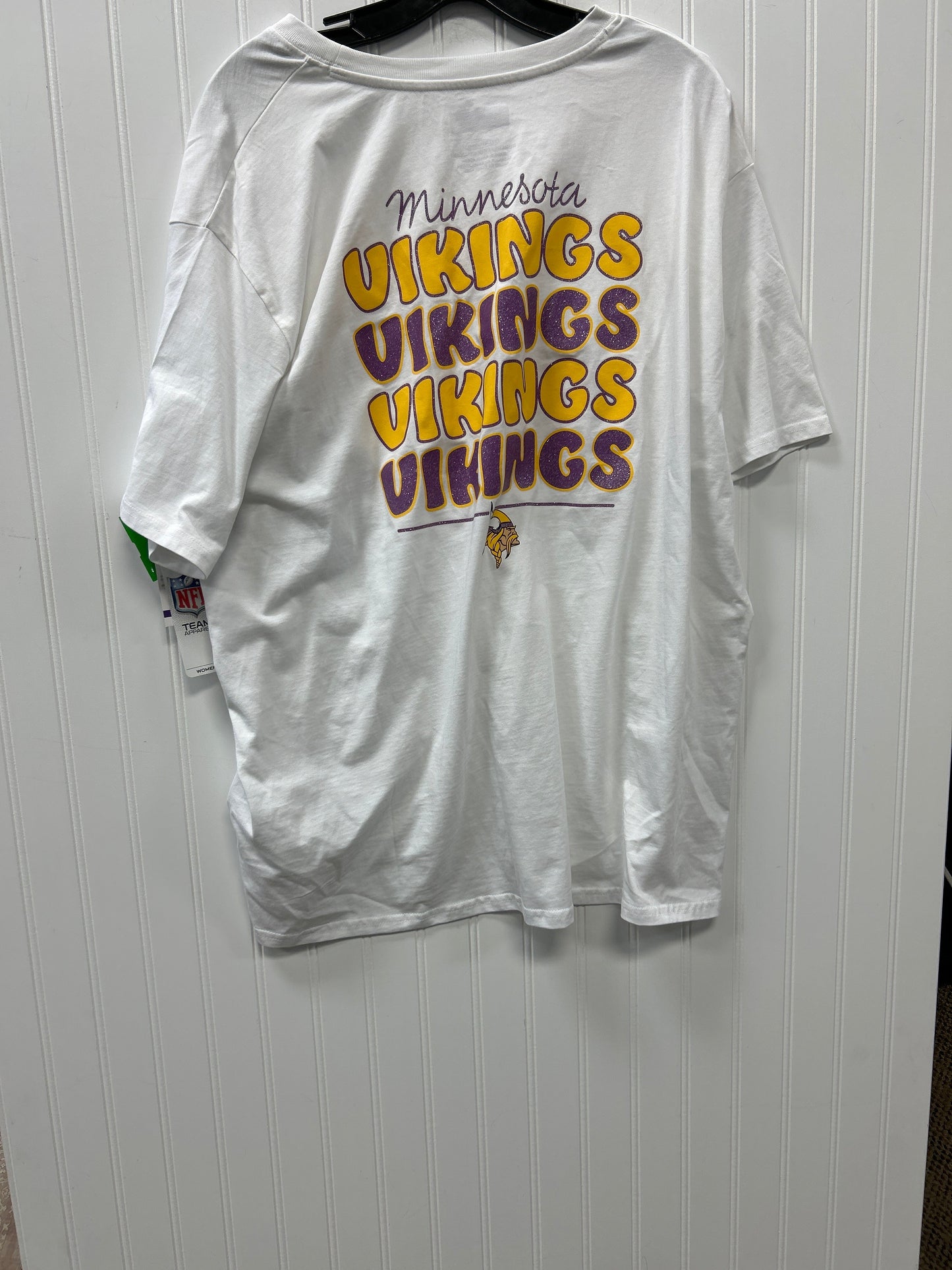 Athletic Top Ss By Nfl In White, Size:2X