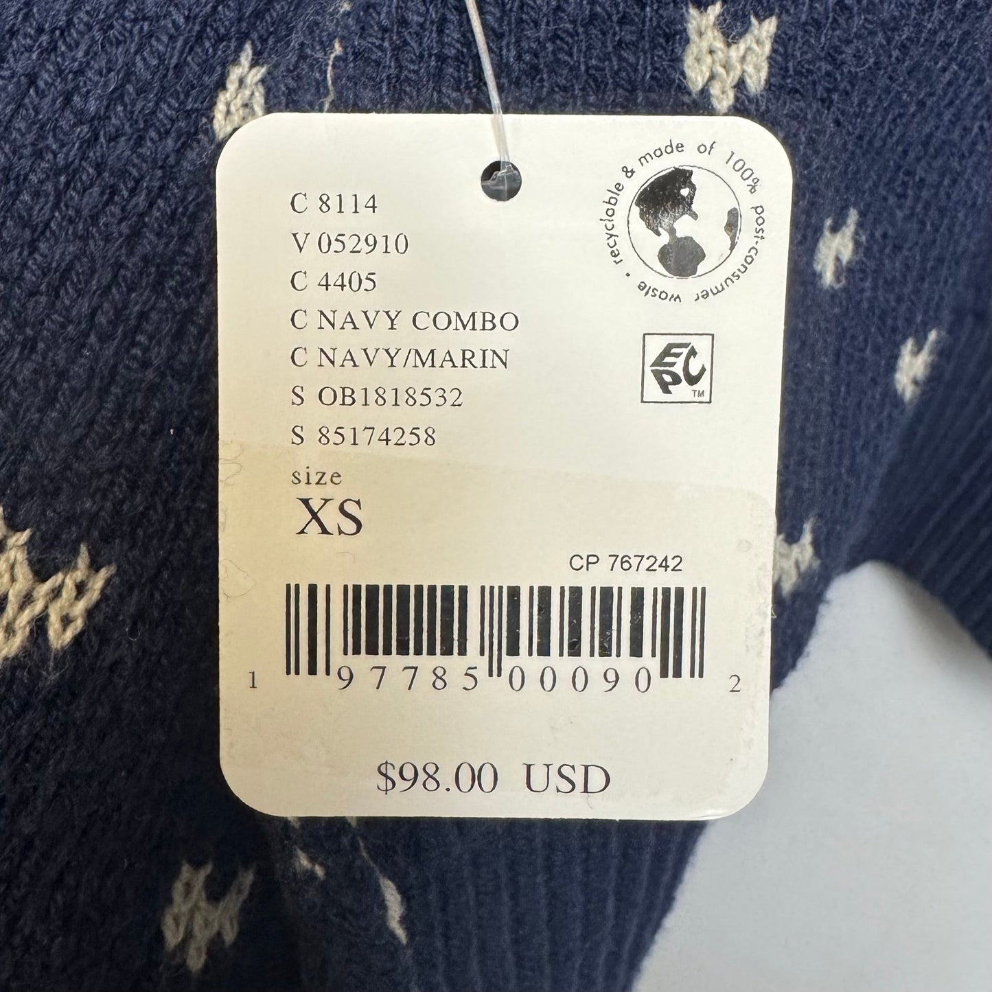 Easy Street Crop Pullover Sweater By Free People In Blue & Cream, Size: XS