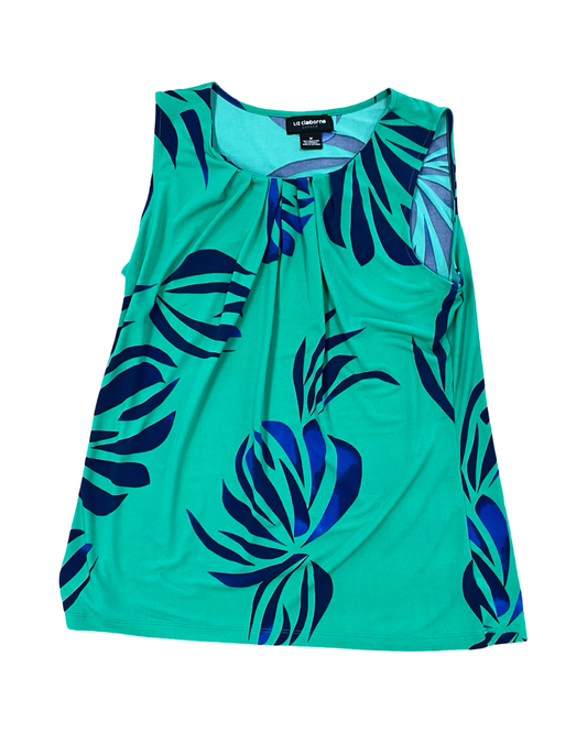 Top Sleeveless By Liz Claiborne In Green, Size:M