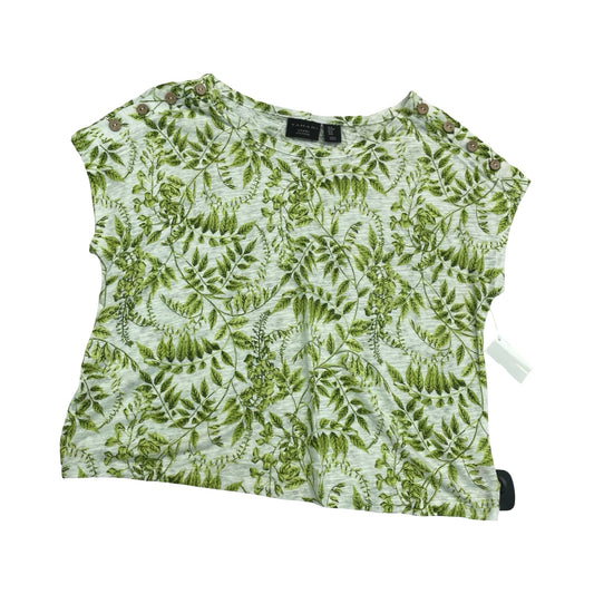 Top Ss By Tahari In Green & White, Size:M
