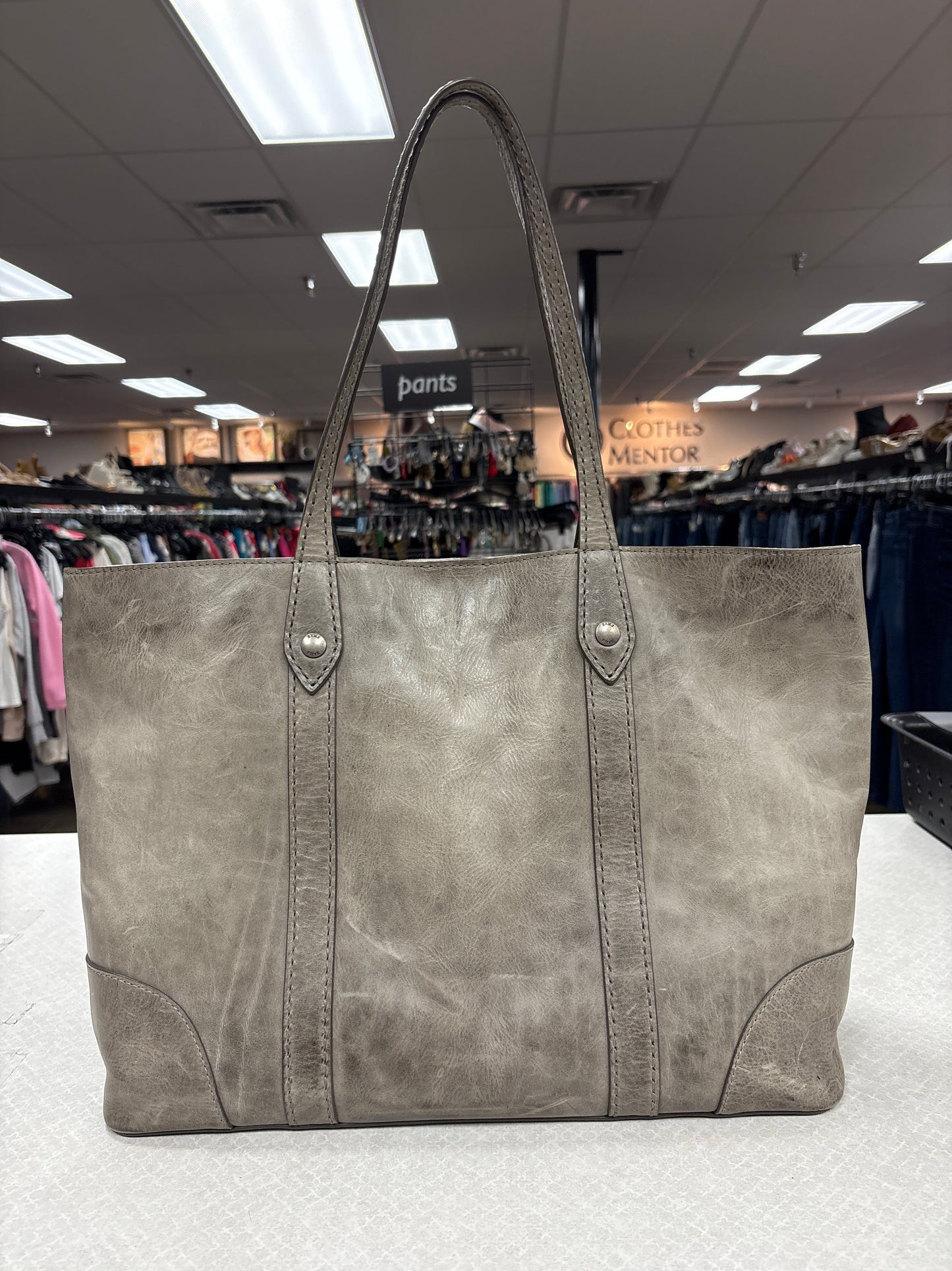 Tote Designer By Frye In Grey, Size:Large