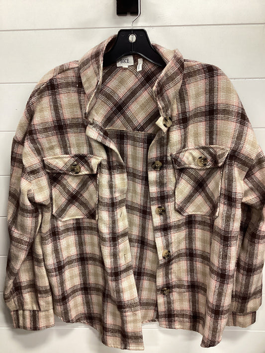 Jacket Fleece By Bke In Plaid Pattern, Size:L