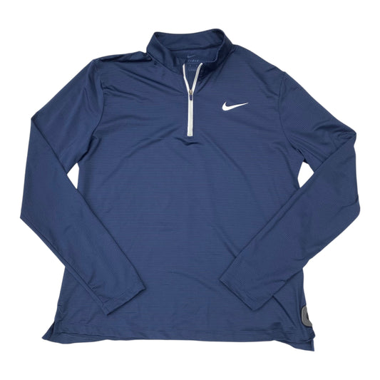 Athletic Top Ls Collar By Nike In Navy, Size:M