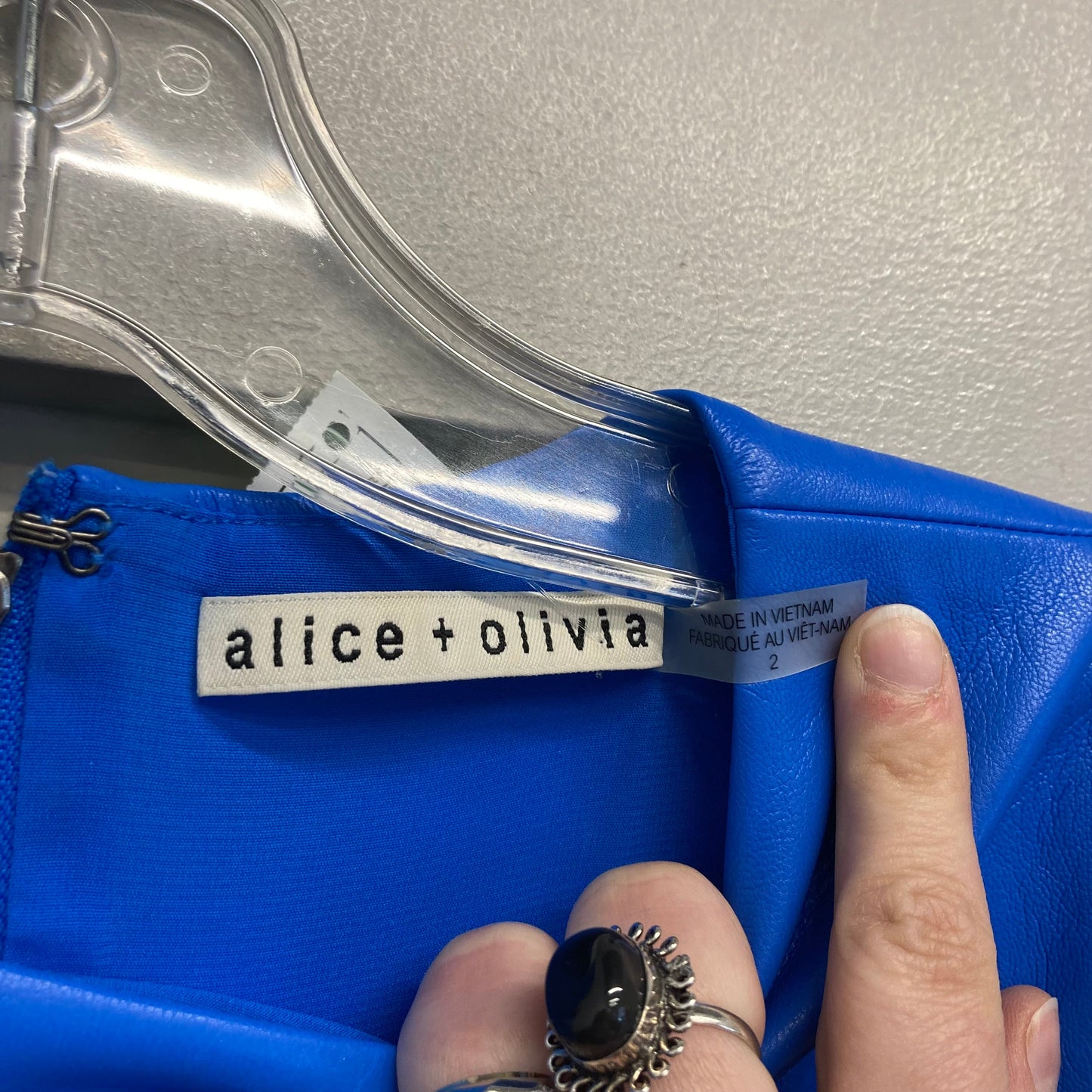 Dress Designer By Alice + Olivia In Blue, Size:Xs