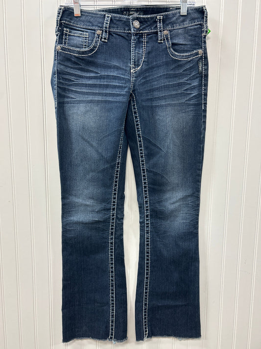 Jeans Boot Cut By Silver In Blue Denim, Size:10
