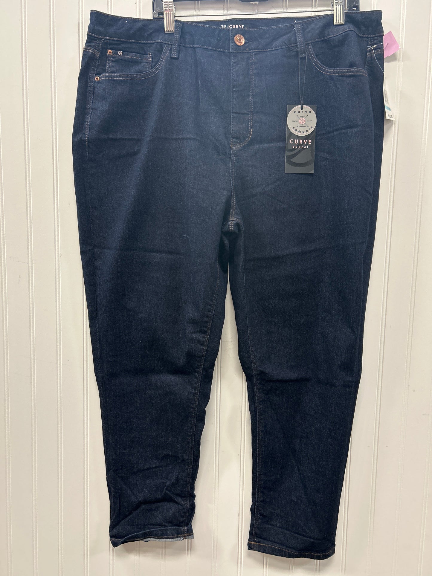 Jeans Skinny By Curve Appeal In Blue Denim, Size:20 NWT
