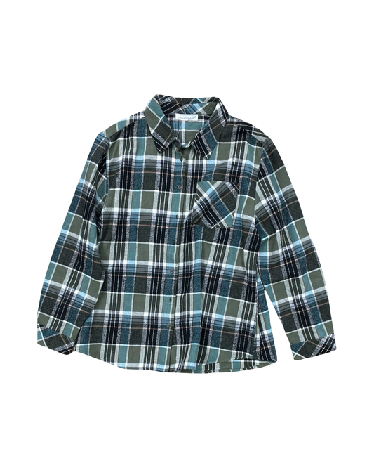 Blouse Ls By Keren Hart In Green & White, Size:M