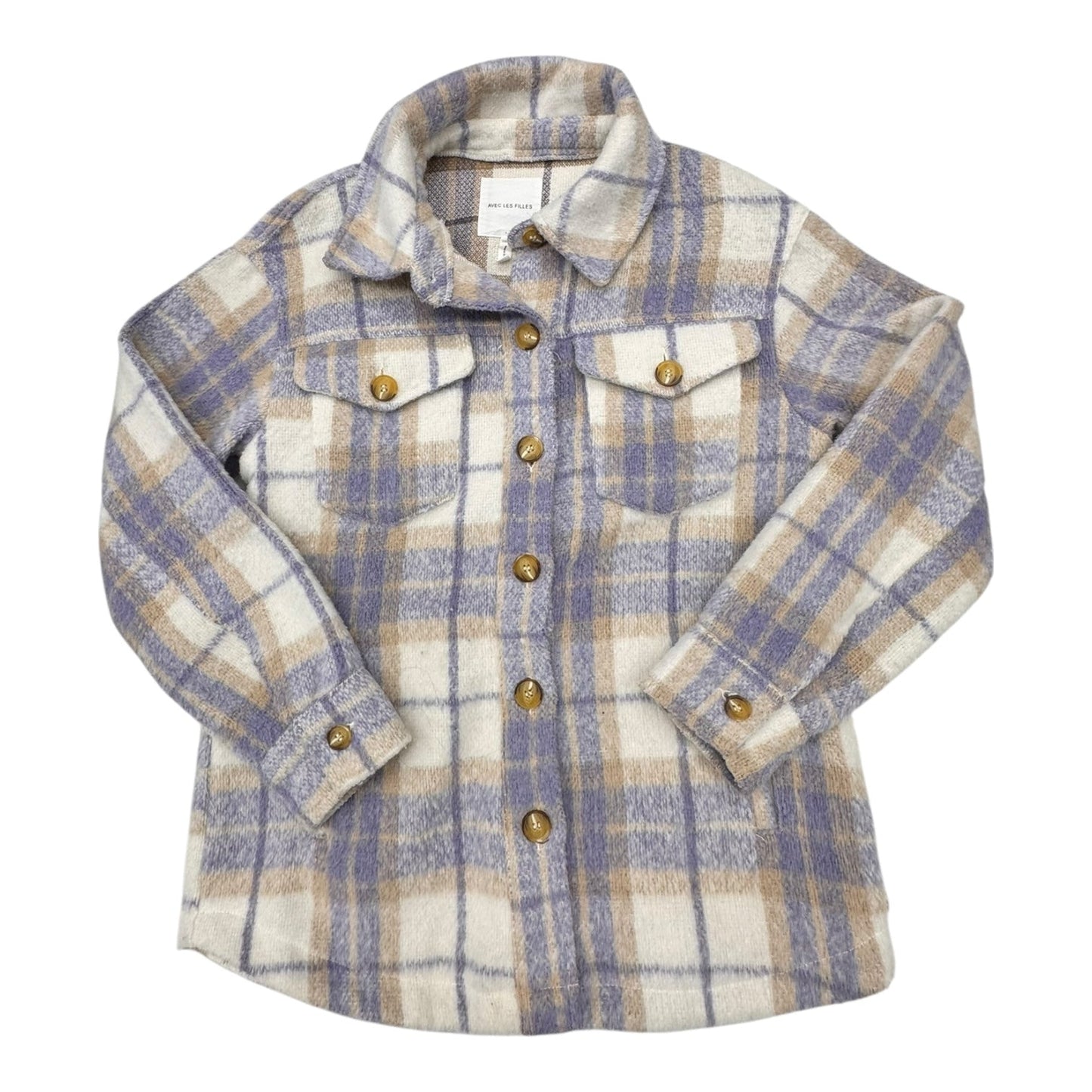 Jacket Shirt By Avec Les Filles In Plaid Pattern, Size:S
