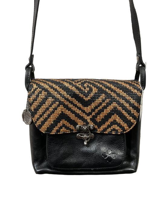 Crossbody Designer By Patricia Nash In Black & Tan, Size:Medium