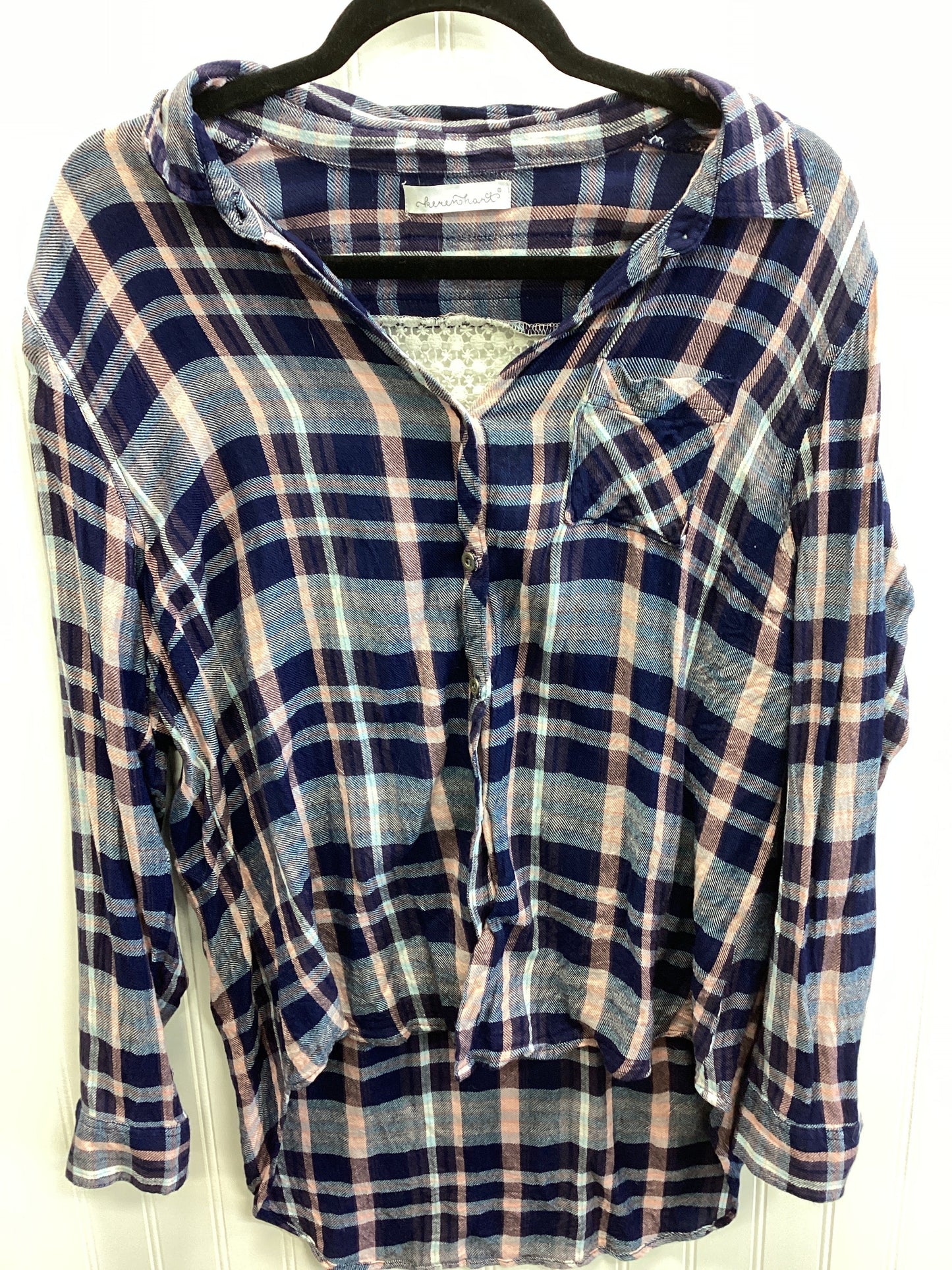 Top Ls By Keren Hart In Navy, Size:L