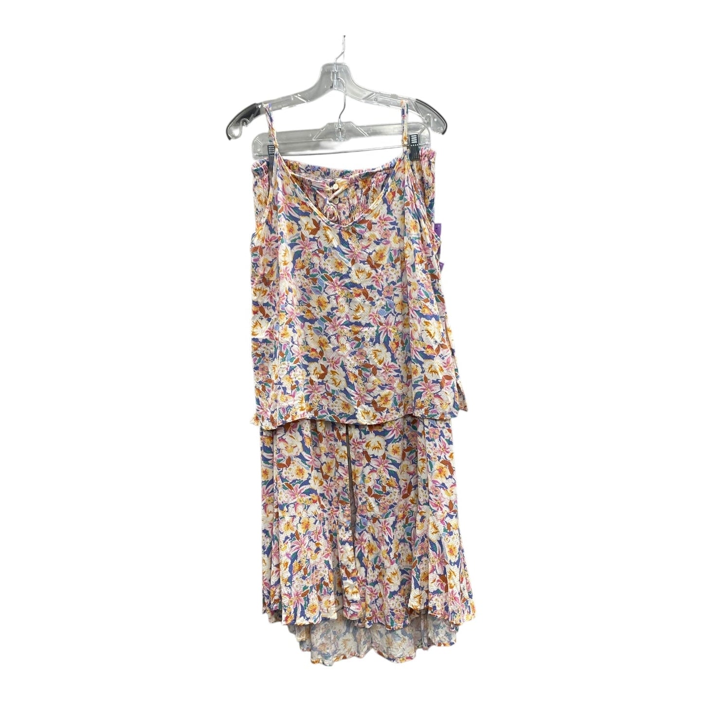 Skirt Set 2Pc By Cynthia Rowley In Pink & Yellow, Size:Xl