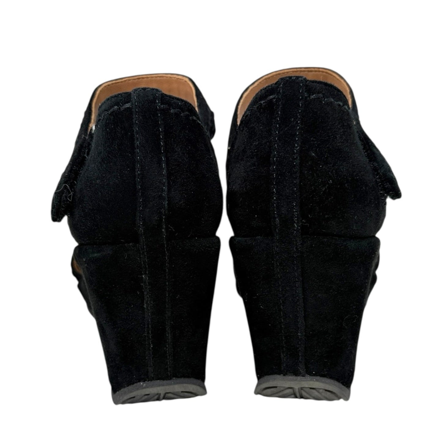 Orva Kidsuede Wedge Sandals By L'Amour DesPieds In Black, Size: 8.5