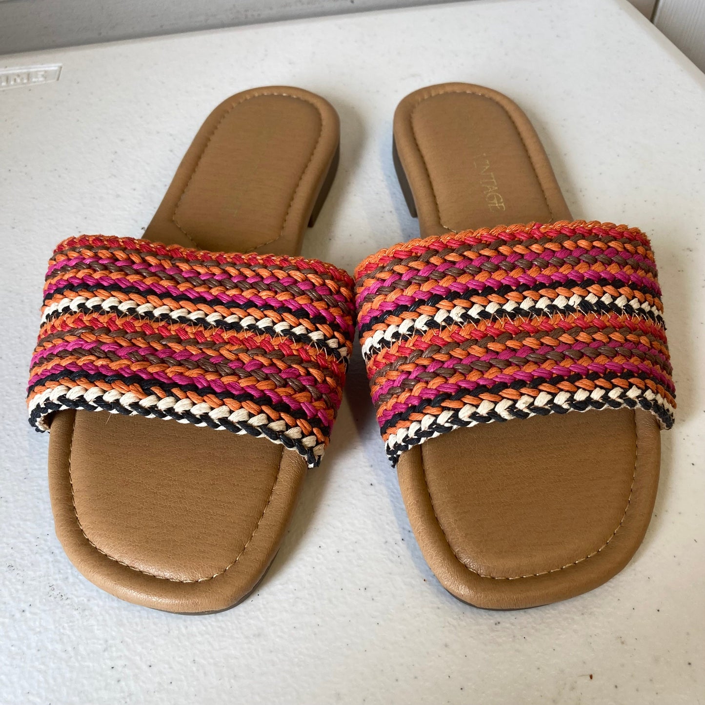 Sandals Flats By Crown Vintage In Multi, Size:8