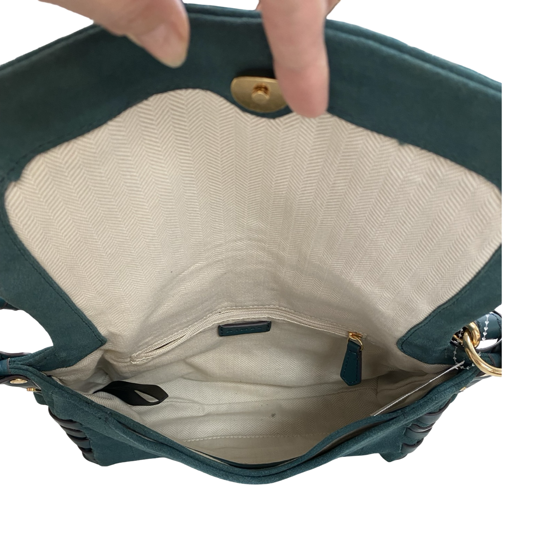 Handbag Leather By Aimee Kestenberg In Teal, Size:Medium