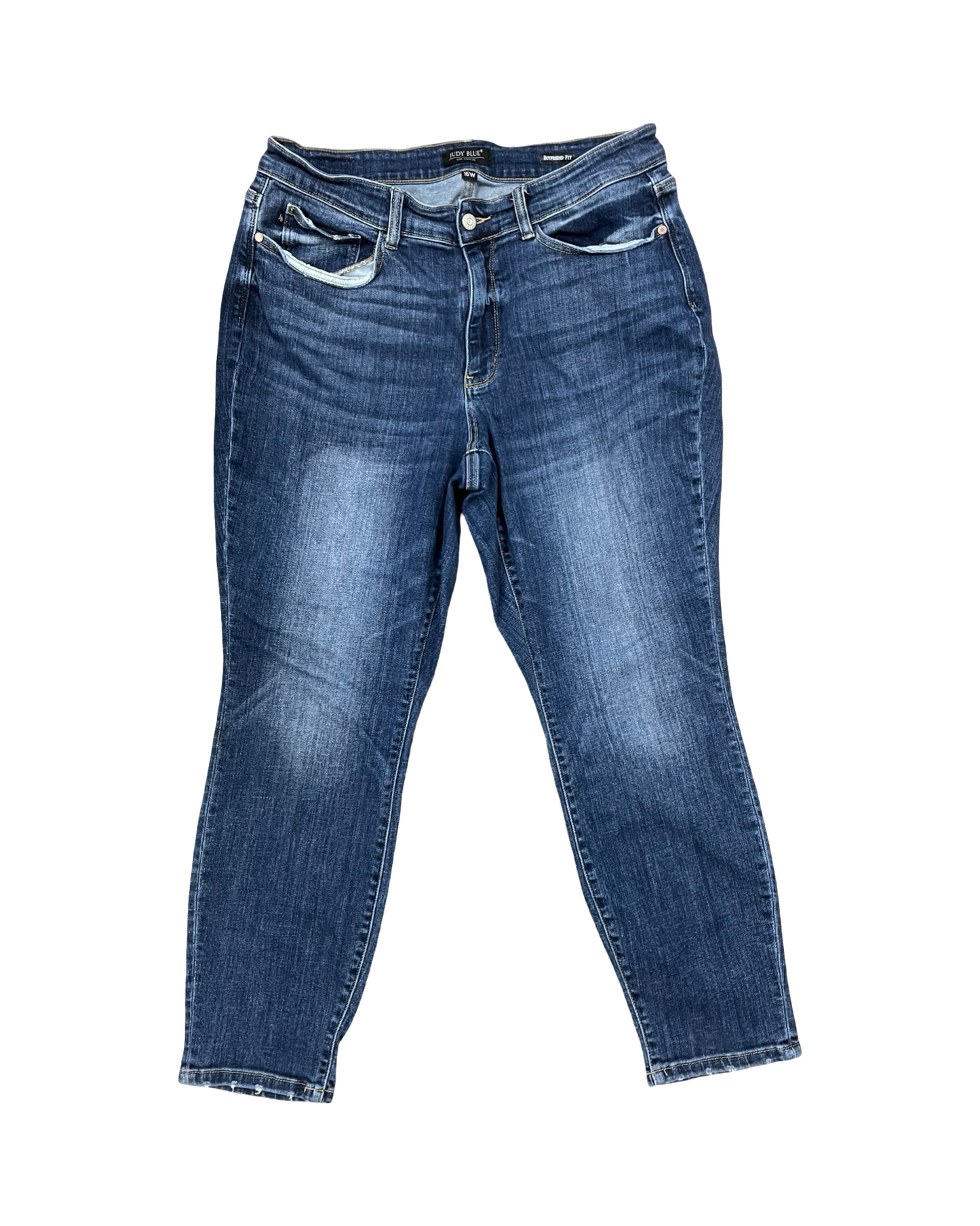 Jeans Boyfriend By Judy Blue In Blue Denim, Size:16