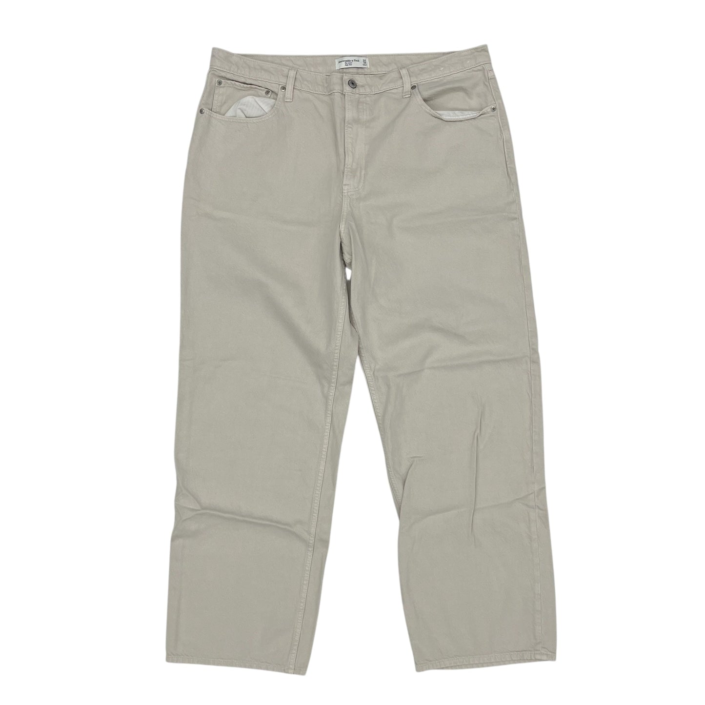 Jeans Straight By Abercrombie And Fitch In Tan, Size:18