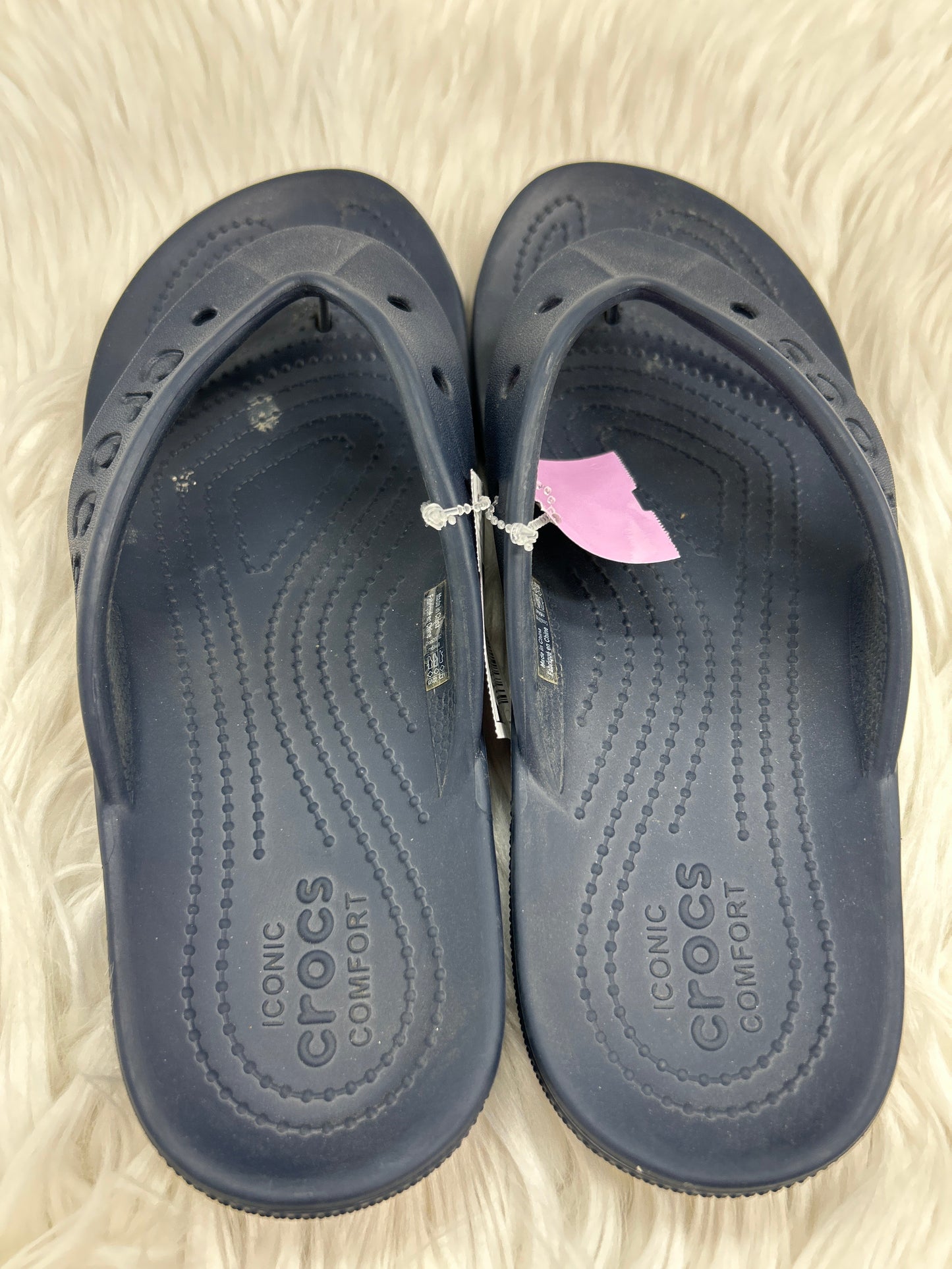 Sandals Flip Flops By Crocs In Navy, Size:8