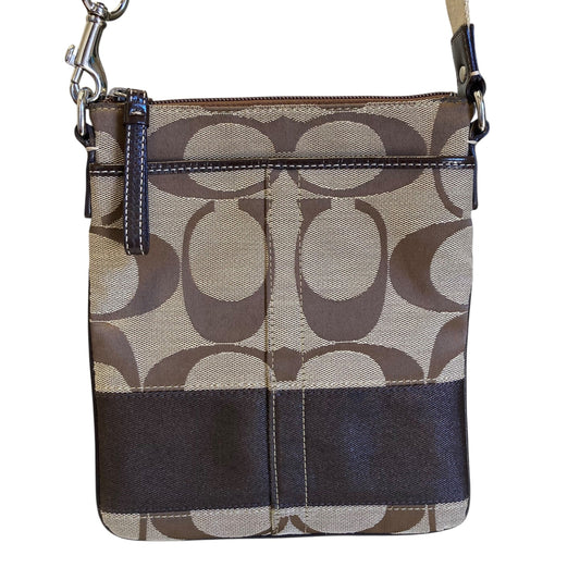 Crossbody Designer By Coach In Brown, Size:Small
