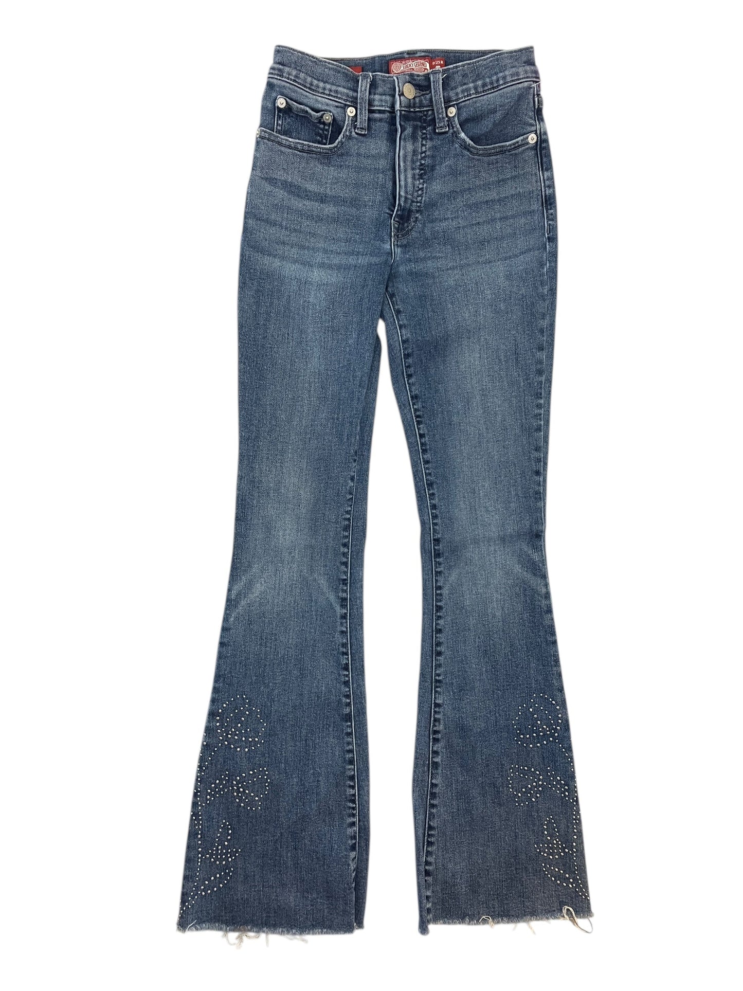 Jeans Flared By Lucky Brand In Blue Denim, Size:0
