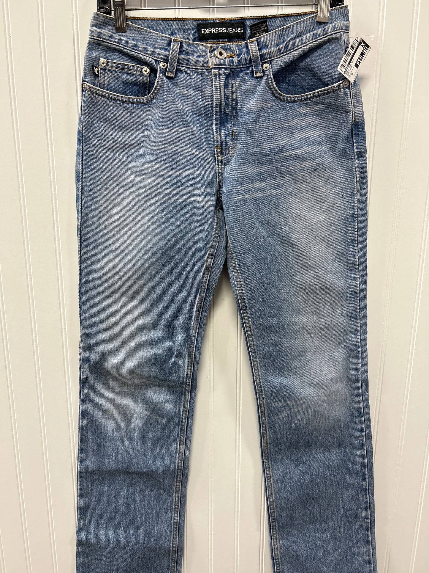 Jeans Straight By Express In Blue Denim, Size:6L