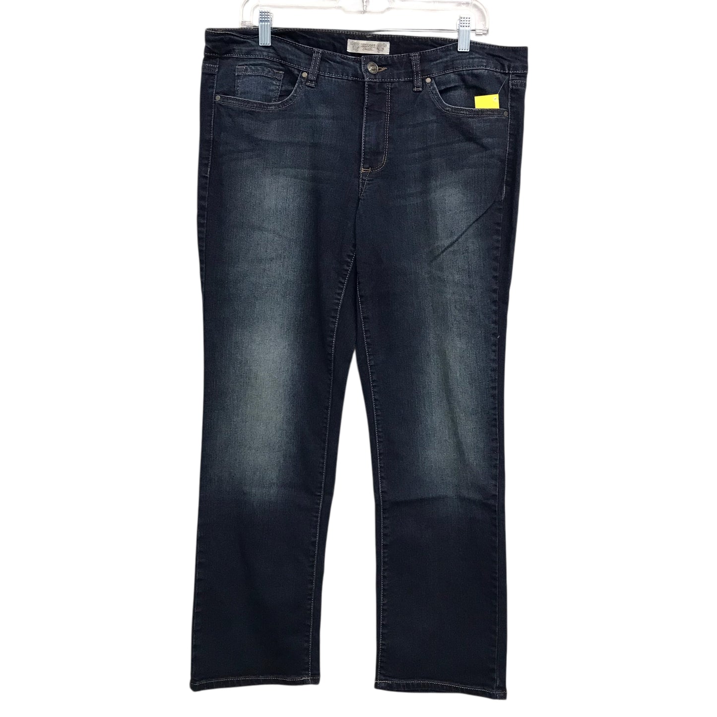 Jeans Boot Cut By Vintage America In Blue Denim, Size:14