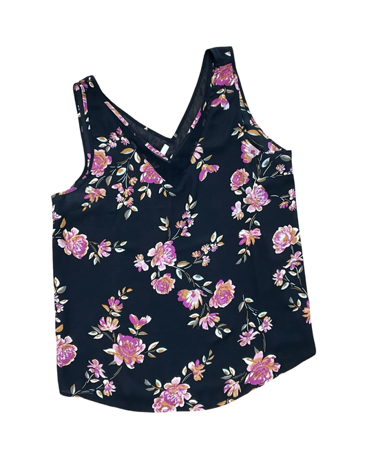 Top Sleeveless By Maurices In Black & Pink, Size:L
