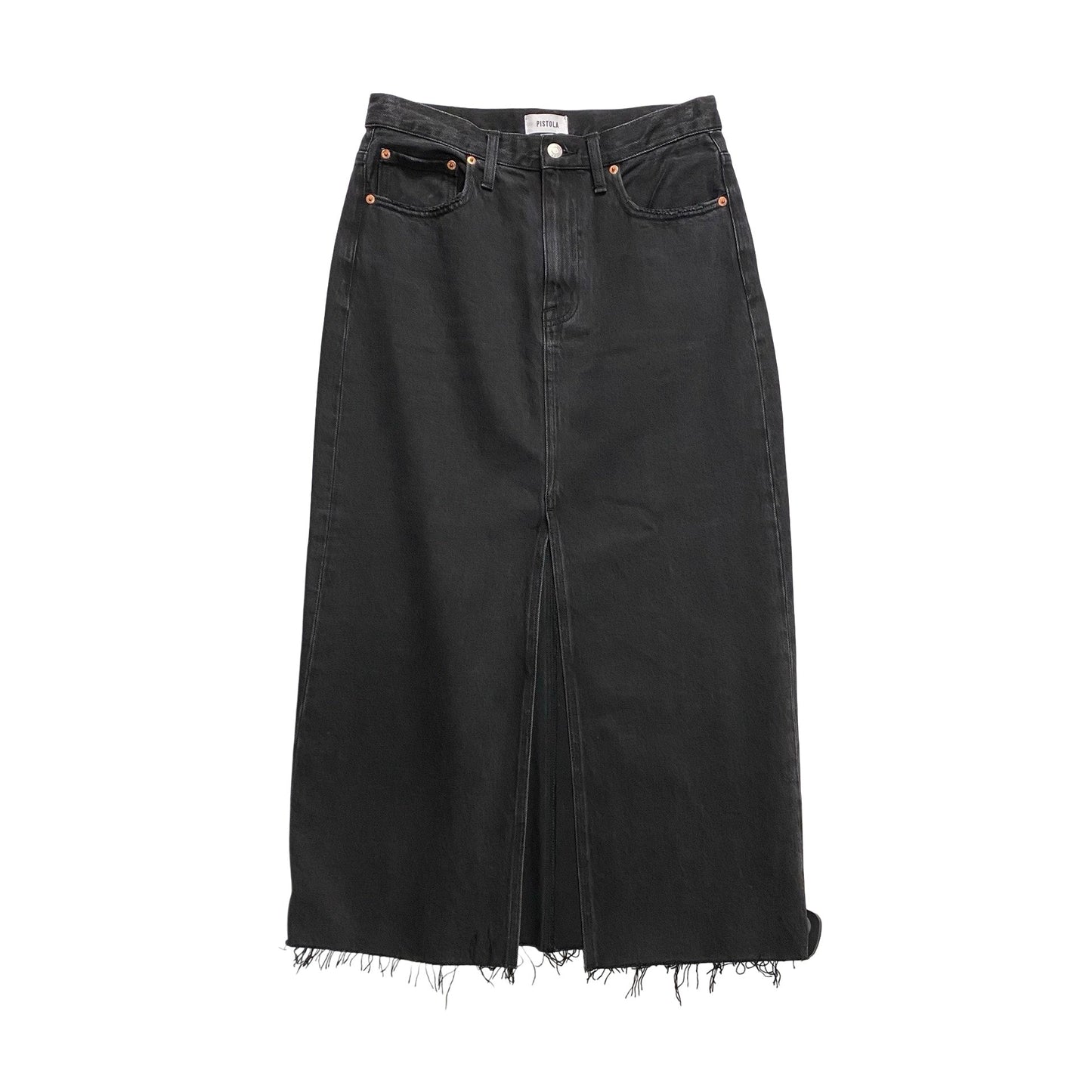 Skirt Maxi By Pistola In Black Denim, Size:8