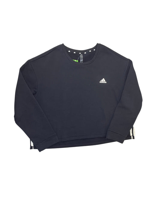 Athletic Sweatshirt Crewneck By Adidas In Black, Size:2X
