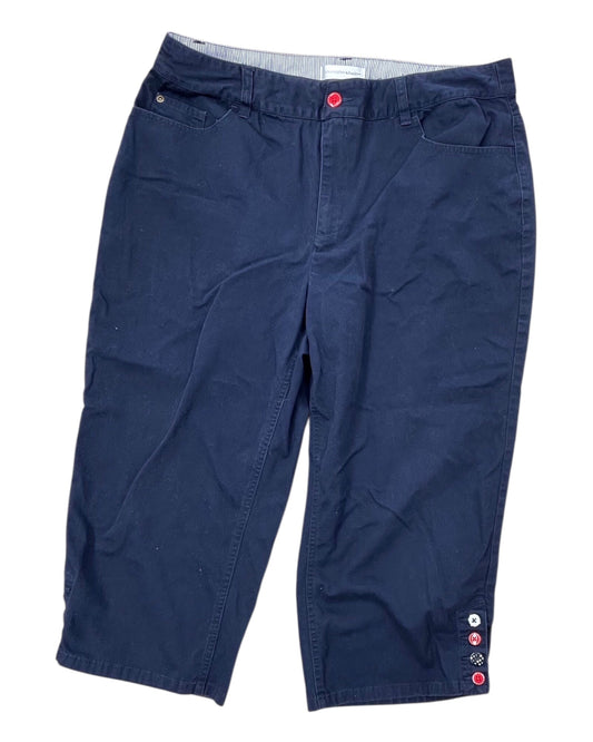 Jeans Cropped By Christopher And Banks In Navy, Size:14