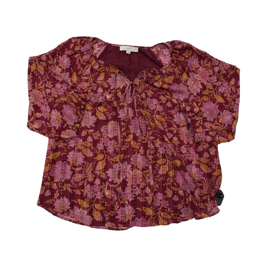 Top Ls By Loft In Maroon, Size:L